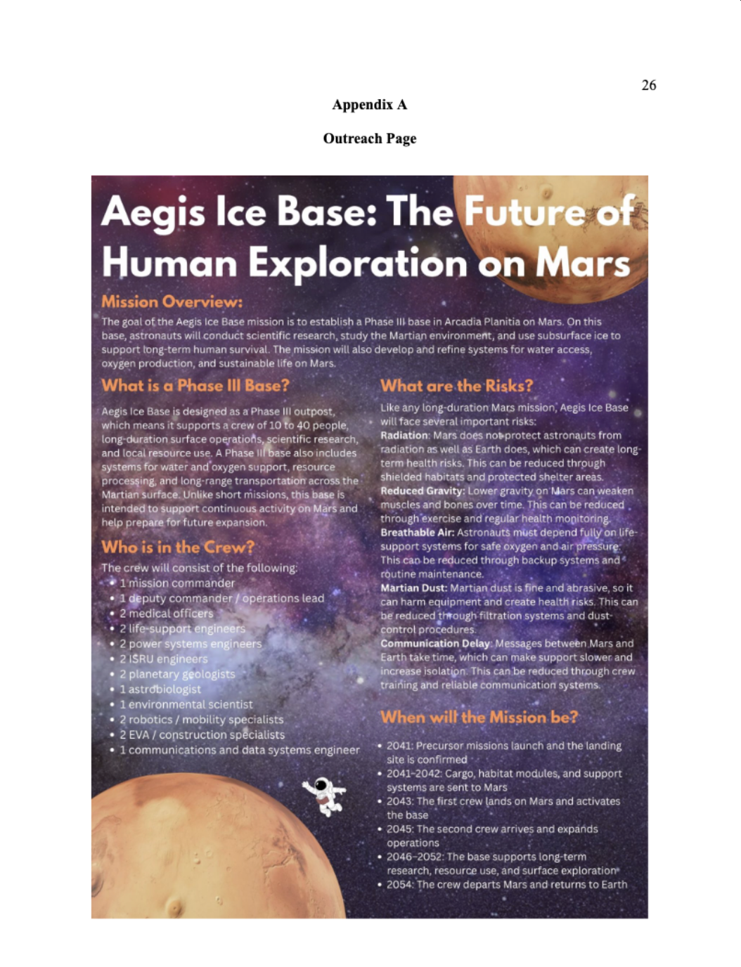 Aegis Ice Base Mars mission proposal