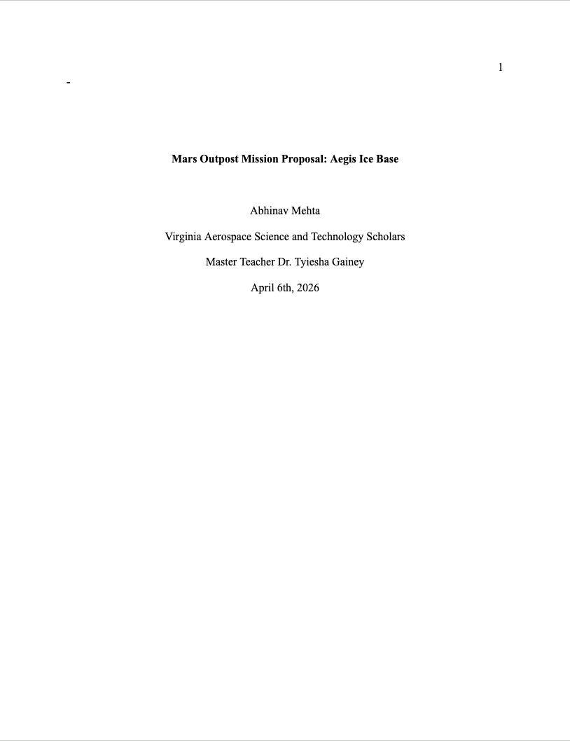 Aegis Ice Base proposal cover page